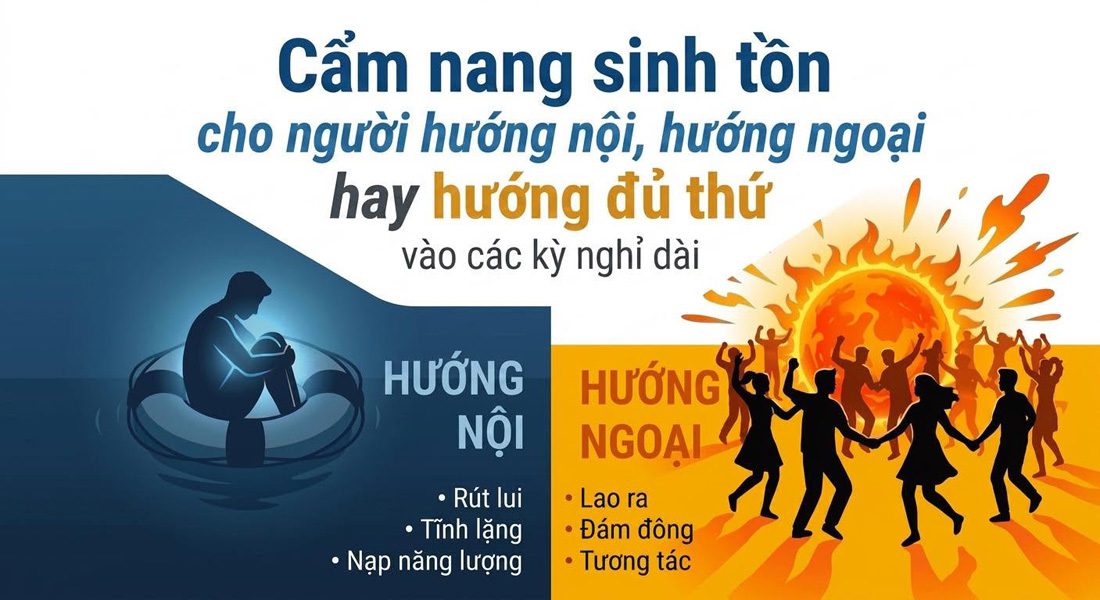 Người hướng nội và hướng ngoại nghỉ lễ 2 kỳ nghỉ lễ